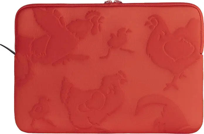 Husa Laptop Tucano Sleeve Rilievo pentru Ultrabookuri de 15 inch, Design 3D Embossat, Neopren Elastic Anti-shock cu Captusala Moale, Zip Dublu, Portocaliu