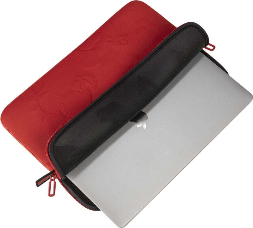 Husa Laptop Tucano Sleeve Rilievo pentru Ultrabookuri de 15 inch, Design 3D Embossat, Neopren Elastic Anti-shock cu Captusala Moale, Zip Dublu, Portocaliu