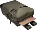 Tucano Modo Premium Laptop Backpack for 15.6 inch Laptops and 16 inch MacBooks, Military Green, Recycled Fabric with Leather Accents, Trolley Strap, Ergonomic Back