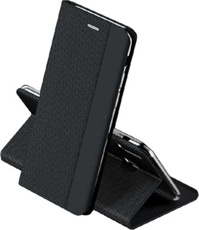 WOO Flip Wallet Case for Oppo A60 4G, 6.67 inch Shockproof Nylon Shell Cover, Black, with Integrated Stand, Dust Resistant with Precise Cutouts