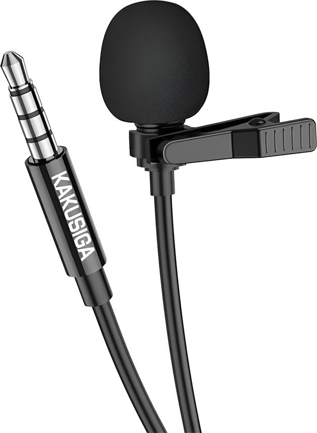 Microfon Lavaliere Omnidirectional Kakusiga KSC-762, Jack 3.5mm TRRS, Captare HD 360 grade, Cablu 2m pentru Smartphone, Tabletă și Laptop, Negru