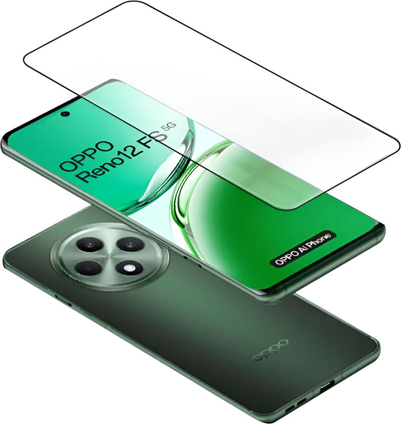 Helmet Diamond Glass 5D Tempered Glass Screen Protector for Oppo Reno 12F 4G / 12FS, Full Coverage Curved Edges, Oleophobic Scratch & Shock Resistant