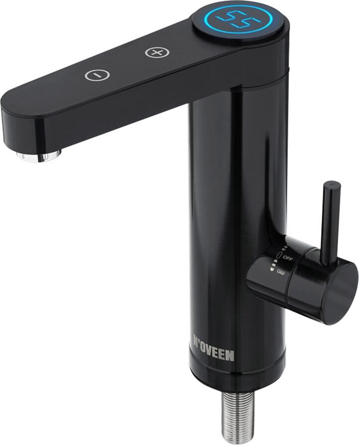 N'OVEEN IWH965 Instant Water Heater Faucet, INOX Stainless Steel, 3000-3600W, Digital LED Touch Control, 30-55°C Temp Adjustment, IPX4, Black