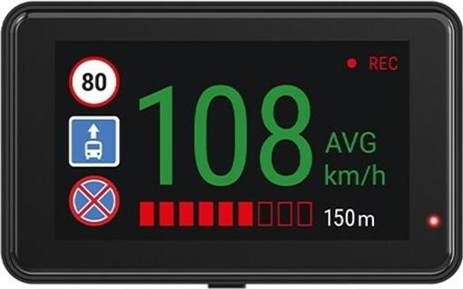 Navitel R980 4K Dash Cam, Sony STARVIS IMX415 Sensor, 140 Degree View, 3 inch IPS Touchscreen, Wi-Fi, GPS Speedometer, Supercapacitor, Black
