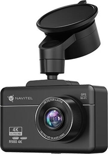 Navitel R980 4K Dash Cam, Sony STARVIS IMX415 Sensor, 140 Degree View, 3 inch IPS Touchscreen, Wi-Fi, GPS Speedometer, Supercapacitor, Black