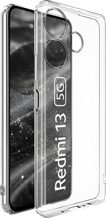 Чехол WOO для Redmi 13, прозрачный гибкий кейс из мягкого TPU, противоударный защитный бампер с приподнятыми краями, модель WOOCSCXR13CL