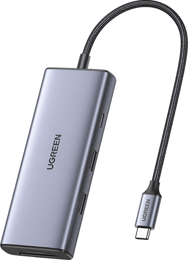 UGREEN HUB 7in1 Revodok Pro 107 Type-C to 2*USB-A 3.0 + 2*Type-C + HDMI+SD/TF 100W PD CM498, Space Gray