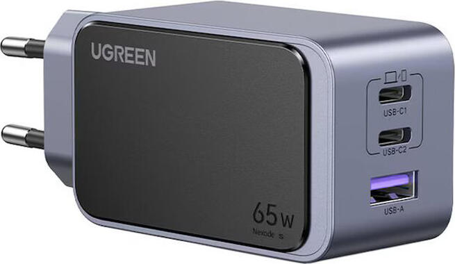 UGREEN Nexode GaN Air Mini Charger 2*Type-C+USB-A 65W X553, Black