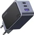 UGREEN Nexode GaN Air Mini Charger X553 65W Fast Wall Charger, 2x USB-C and 1x USB-A Ports, ThermalGuard Safety System, Flame-retardant Polycarbonate