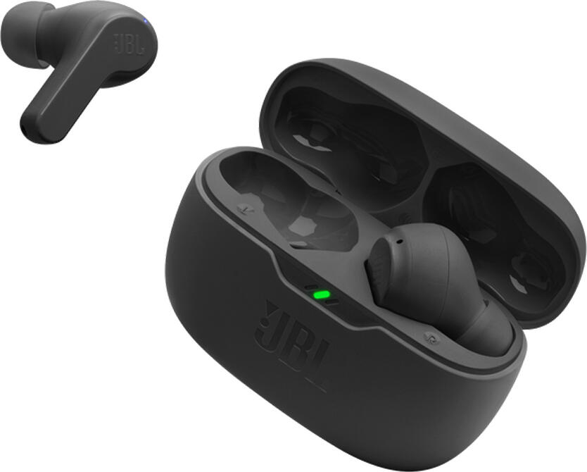 JBL Wave Beam True Wireless Stereo Earbuds, Black, 8mm Dynamic Drivers, Deep Bass Sound, IP54 Dust and Splash Resistant, 32h Total Battery, Bluetooth 5.2