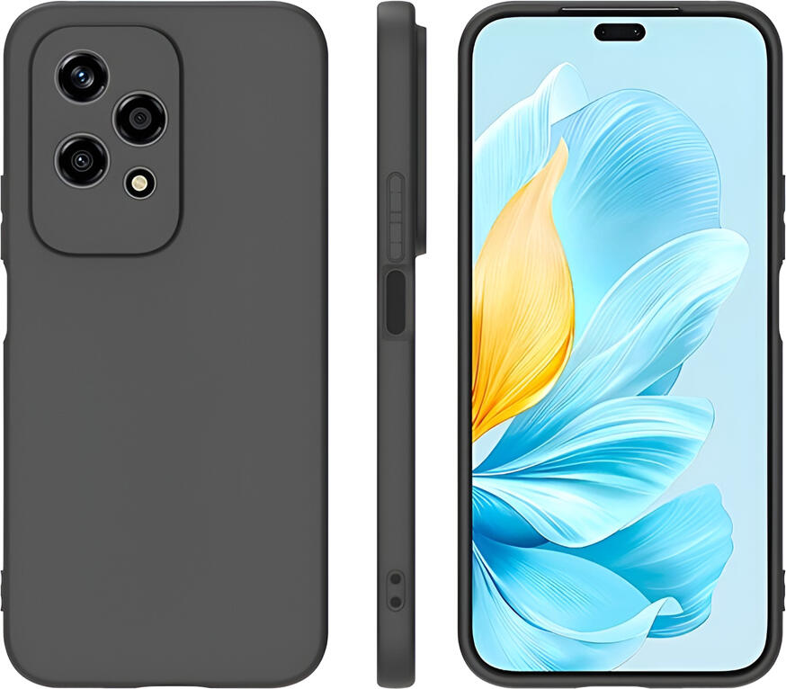 Чехол WOO для Honor 200 Lite, экран 6.7 дюйма, из жидкого силикона, черный, мягкий TPU противоударный антижелтый