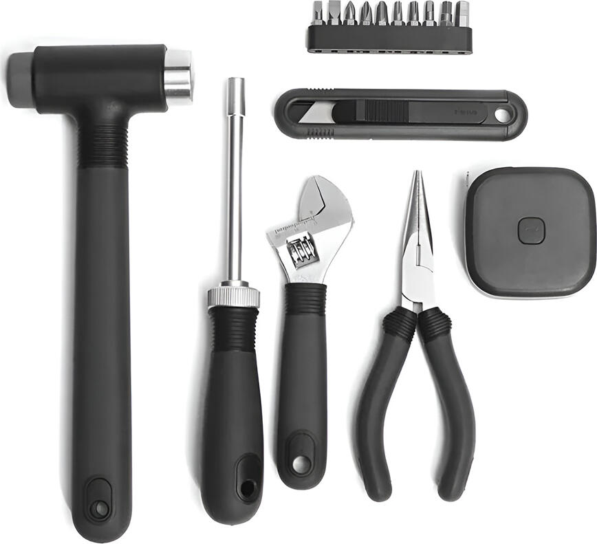 Set Instrumente Multifunctionale MIIIW MWTK01, 8 Piese din Otel Anti-oxidare cu Surubelnita, Ciocan, Plasa, Ruleta, Nivel si Cutter in Geanta ABS