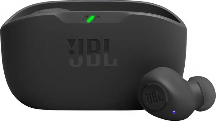 Casca TWS JBL Wave Buds True Wireless Stereo, Negru, Driver Dinamic 8mm, Bluetooth 5.2, Rezistenta la Apa IP54, Autonomie Totala 32h, Incarcare USB-C