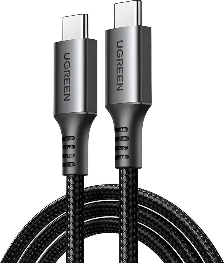 Cablu UGREEN USB-C la USB-C, USB 2.0 PD Power Delivery 60W 3A Incarcare Rapida, Impletit Nylon, Conectori Aluminiu, Gri, Transfer Date 480Mbps, Compatibil cu MacBook si Galaxy
