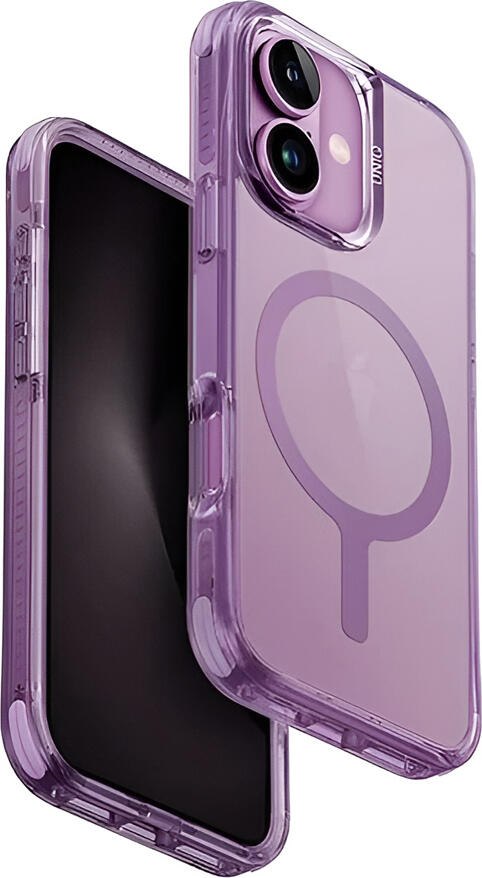 Чехол Uniq Combat MagClick Hybrid для Apple iPhone 16 6.1 дюйма, цвет Grape Pink, защита по военному стандарту 4м, TPU ShockSorb, поддержка MagSafe