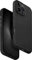 Uniq Hybrid Lyden Case for iPhone 16 Pro 6.3", Vegan Leather with Magklick MagSafe Support, Aluminium Accents, 2.5m Drop Protection, Black