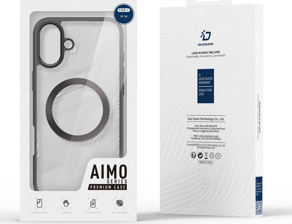 DUX DUCIS AIMO Case for Apple iPhone 16, MagSafe Compatible Shockproof Slim Protective Shell, PC TPU Water Wave Design