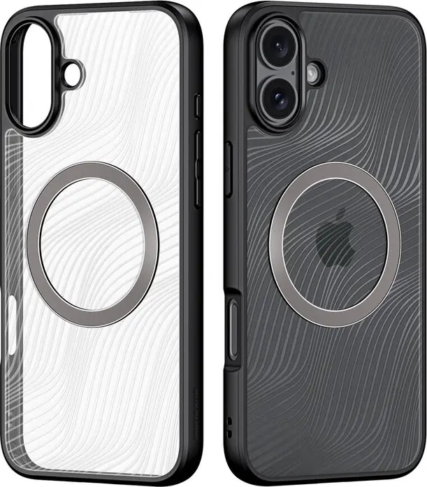 DUX DUCIS AIMO Case for Apple iPhone 16, MagSafe Compatible Shockproof Slim Protective Shell, PC TPU Water Wave Design