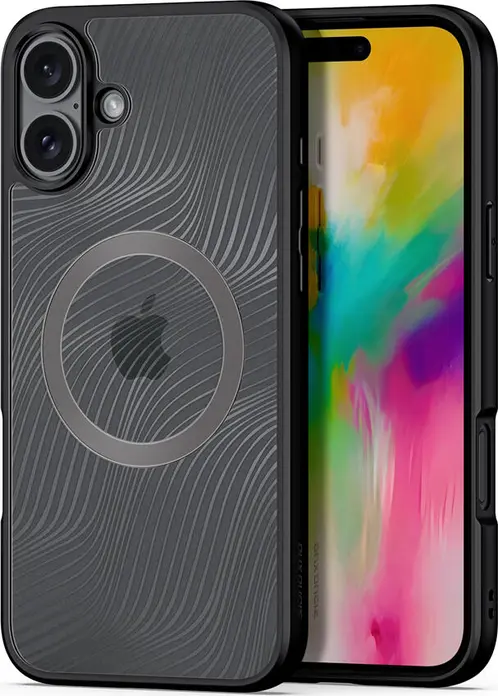 DUX DUCIS AIMO Case for Apple iPhone 16, MagSafe Compatible Shockproof Slim Protective Shell, PC TPU Water Wave Design