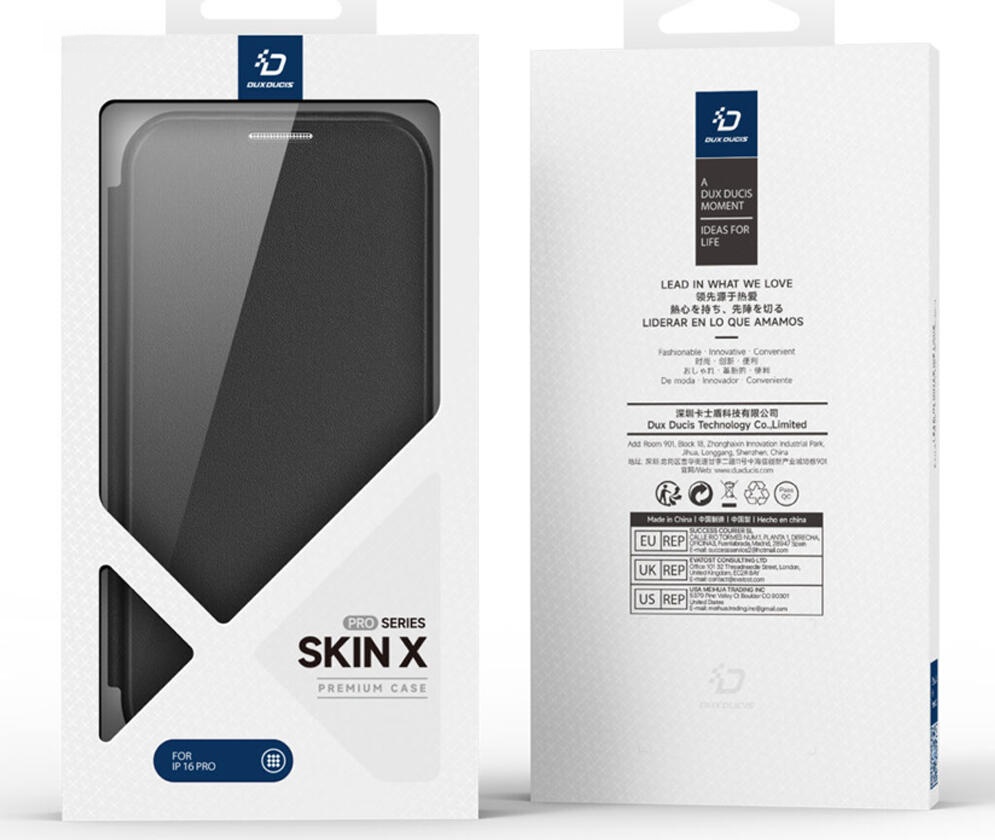 Husa Folio DUX DUCIS Skin X Pro pentru iPhone 16 Pro Max 6.9", Compatibila MagSafe, Protectie RFID, Slot Card, Protectie 360, PU TPU PC PET