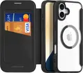 DUX DUCIS Skin X Pro Folio Case for iPhone 16 Plus, MagSafe Compatible, RFID Blocking, Card Slot, 360 Protection, PU TPU PC PET
