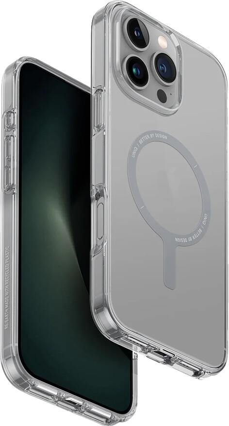 Чехол Uniq Hybrid Clario ECO для iPhone 16 Pro Max, серия Re/Earth из переработанного пластика, поддержка MagClick MagSafe, ударопрочный TPU, защита 2H