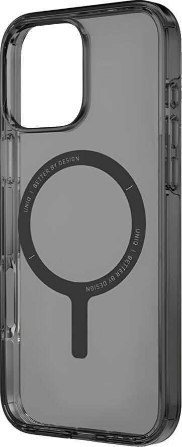 Husa Uniq Hybrid Clario ECO pentru iPhone 16 Pro, Smoke, Seria Re/Earth din Plastic Reciclat, Suport MagClick MagSafe, TPU Shock-Absorbent, Rezistenta 2H