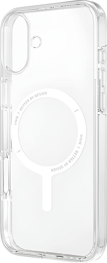 Чехол Uniq Hybrid Clario ECO для iPhone 16 Plus, прозрачный переработанный пластик и TPU, защита AirMax, совместимость с MagClick MagSafe