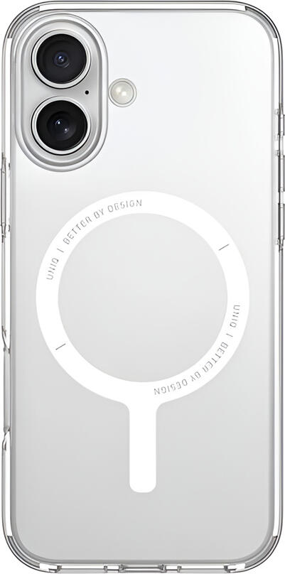 Uniq Hybrid Clario ECO Case for iPhone 16, Clear Dual-Layer Shockproof Cover with AirMax Technology, MagSafe Compatible, 4m Drop Protection