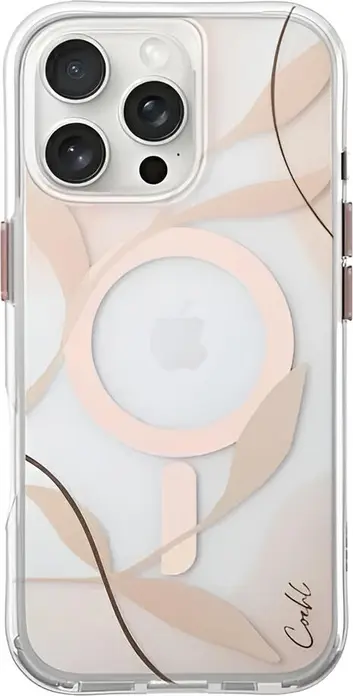 Uniq Coehl Case for iPhone 16 Pro Max, Clear Glitter Back Cover with Magclick Magnetic Wireless Charging Support and Camera Protection