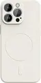 WOO Liquid Silicone MagSafe Case for iPhone 16 Pro Max, Beige, Soft-Touch Matte Finish, Microfiber Lining, Shockproof Protective Cover