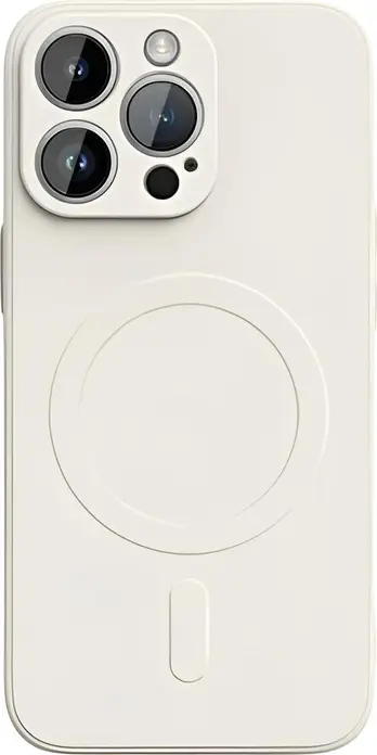 WOO Liquid Silicone MagSafe Case for iPhone 16 Pro Max, Beige, Soft-Touch Matte Finish, Microfiber Lining, Shockproof Protective Cover