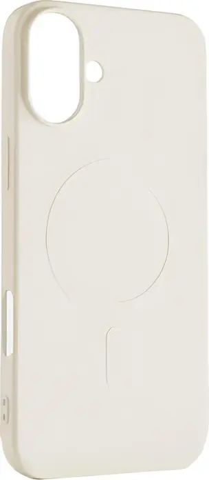 Husa WOO din Silicon Lichid MagSafe pentru iPhone 16, Bej, Protectie Soft Touch Anti-Amprente si Rezistenta la Murdarie cu Inel Magnetic Integrat