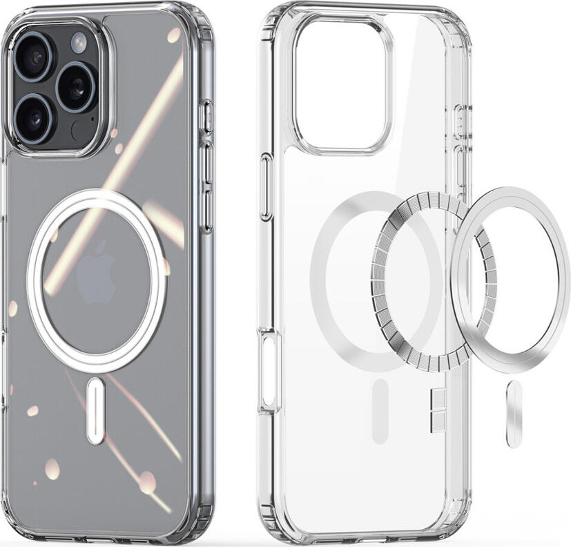 Чехол Dux Ducis Clin Series для iPhone 16 Pro 6.3", прозрачный гибридный TPU и PC, поддержка MagSafe, противоударный с защитой от пожелтения