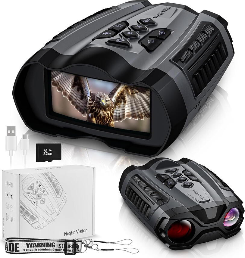 Infrared Night Vision Binoculars with Camera, 3.5 inch HD Display, 10x Digital Zoom, 4000mAh Rechargeable Battery, Photo and Video Mode for Hunting