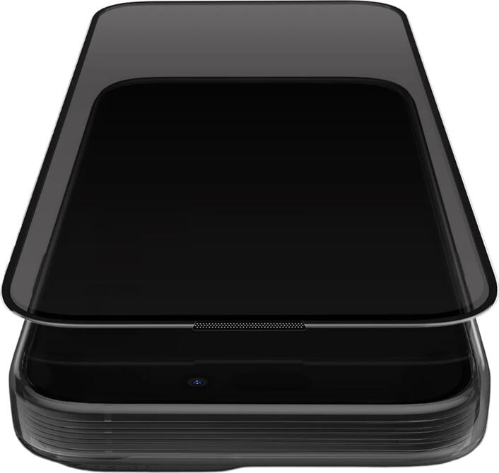 Защитное стекло Uniq Optix Privacy для iPhone 16 Plus, твердость 9H, фильтр конфиденциальности 2-way, олеофобное покрытие, антискользящие края