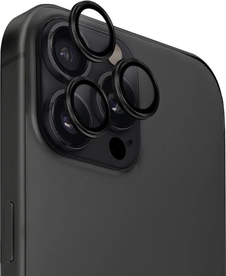 Uniq Optix Aluminium Camera Lens Protector for iPhone 16 Pro/16 Pro Max, Black