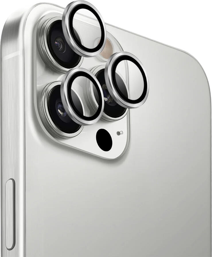 Uniq Optix Aluminium Camera Lens Protector for iPhone 16 Pro/16 Pro Max, Sterling Silver