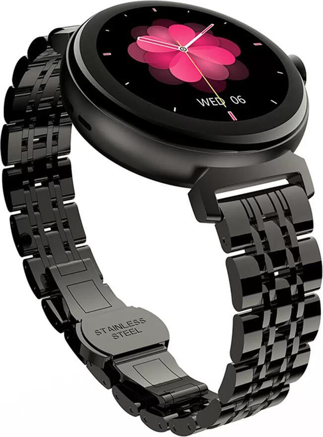 Смарт-часы HiFuture Aura с AMOLED экраном 1.04 дюйма, Bluetooth звонками, мониторингом пульса и SpO2, защитой IP68, ремешком из нержавеющей стали