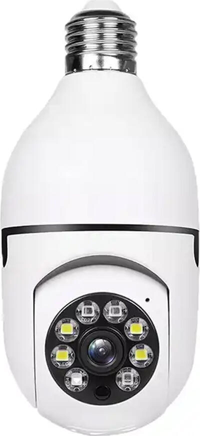 Tuya Smart Wi-Fi Security Camera E27 Bulb 2MP 1080P Full HD, 360 Degree Pan Tilt, Night Vision, Two-Way Audio, Human Motion Detection, IP66 White