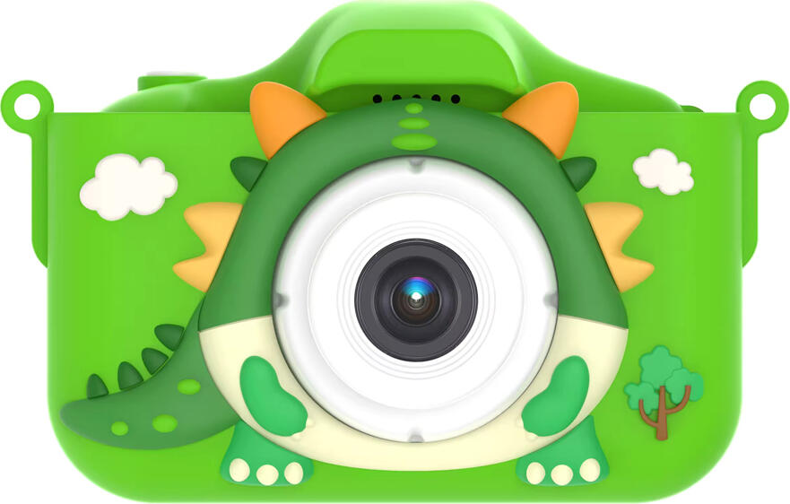 Camera Digitala pentru Copii Model Crocodil, Ecran IPS 2 inch, Video 1080p, Plastic ABS Rezistent la Shockuri, Filtre si Stickere Digitale, Verde