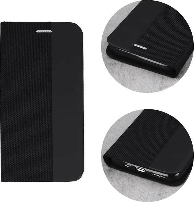Husa WOO Shell Flip Nylon pentru Oppo A40, Cover Flip din Nylon Durabil cu Suport Ajustabil, Protectie Ecran Completa Shock-Absorbent, 6.67 inch