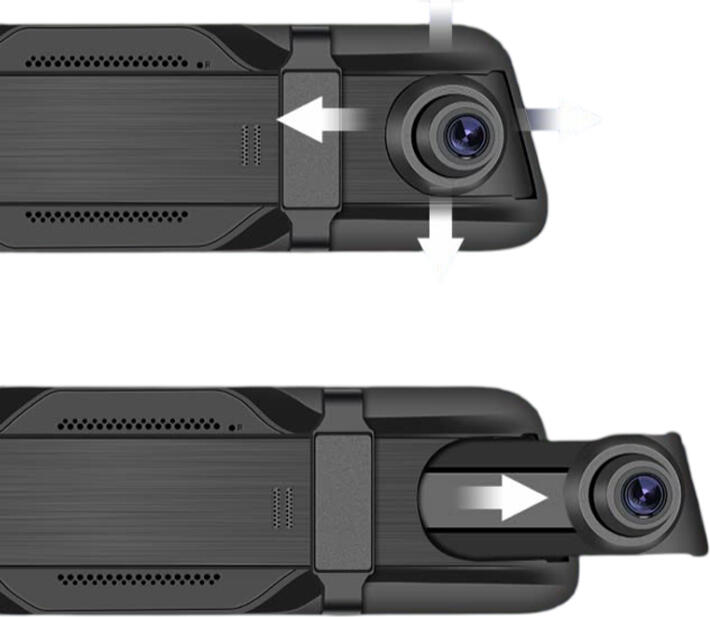 10 inch 2.5D Touch Screen Dual Lens Mirror Dash Cam DVR, Front and Rear Wide-Angle Streaming Video Recorder with SD Card