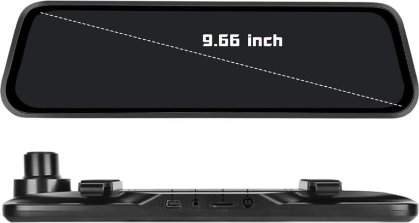 10 inch 2.5D Touch Screen Dual Lens Mirror Dash Cam DVR, Front and Rear Wide-Angle Streaming Video Recorder with SD Card