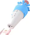 WOO K5 Wireless Karaoke Microphone, Blue, ABS Plastic and Metal Alloy, 5W Speaker, 1800mAh Battery, Bluetooth, MicroSD, AUX, LED Lights, Character Silicone Sleeve