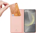 Чехол-книжка Dux Ducis SkinPro для Samsung Galaxy S24 FE 6.7", Розовый, из премиальной экокожи с отделением для карт, противоударный TPU, со встроенной подставкой