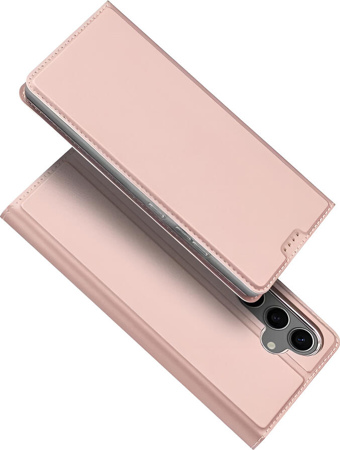 Чехол-книжка Dux Ducis SkinPro для Samsung Galaxy S24 FE 6.7", Розовый, из премиальной экокожи с отделением для карт, противоударный TPU, со встроенной подставкой
