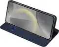 Dux Ducis SkinPro Wallet Flip Case for Samsung Galaxy S24 FE 6.7", Blue, Premium PU Leather Folio Cover with Card Slot, Shockproof TPU, Built-in Stand