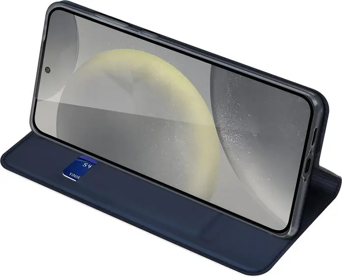 Dux Ducis SkinPro Wallet Flip Case for Samsung Galaxy S24 FE 6.7", Blue, Premium PU Leather Folio Cover with Card Slot, Shockproof TPU, Built-in Stand