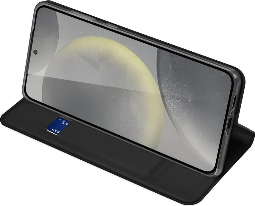 Чехол-книжка Dux Ducis SkinPro для Samsung Galaxy S24 FE 6.7", Черный, из премиальной экокожи с отделением для карт, противоударный TPU, со встроенной подставкой
